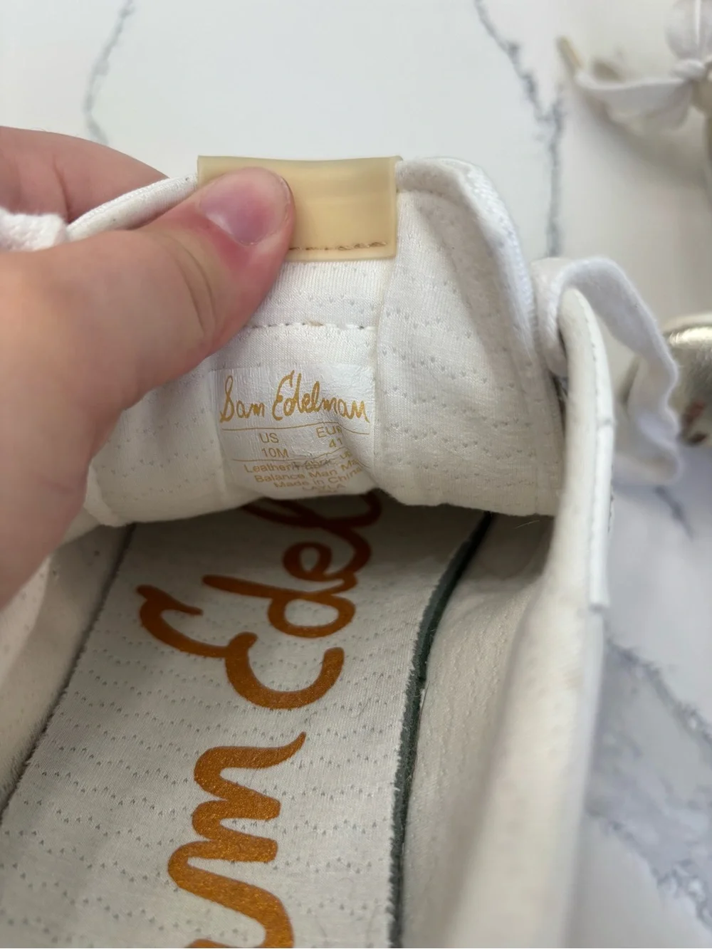 Sam Edelman Women’s 10M Layla White/Gold Fashion Platform Sneakers